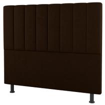 Cabeceira Cama Box Casal Queen Size Cora 160cm Suede Marrom - Desk Design Cabeceira Cama Box Casal Queen Size Cora 160cm Suede Marrom - Desk Design