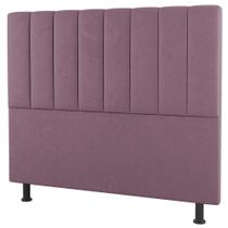 Cabeceira Cama Box Casal Queen Size Cora 160cm Suede Rosé - Desk Design Cabeceira Cama Box Casal Queen Size Cora 160cm Suede Rosé - Desk Design