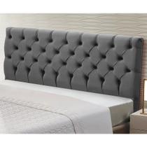 Cabeceira Cama Box Casal Queen Size Cristal 160cm Suede Cinza - Abmaza Cabeceira Cama Box Casal Queen Size Cristal 160cm Suede Cinza - Abmaza
