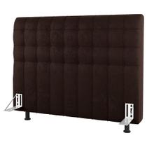 Cabeceira Cama Box Casal Queen Size Dahlia 160cm Com Frame Sintético Marrom - Desk Design
