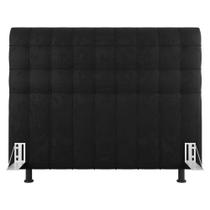 Cabeceira Cama Box Casal Queen Size Dahlia 160cm Com Frame Sintético Preto - Abmaza Cabeceira Cama Box Casal Queen Size Dahlia 160cm Com Frame Sintético Preto - Abmaza