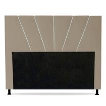 Cabeceira Cama Box Casal Queen Size Dallas 160cm Suede Bege - Abmaza