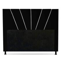 Cabeceira Cama Box Casal Queen Size Dallas 160cm Suede Preto - Abmaza Cabeceira Cama Box Casal Queen Size Dallas 160cm Suede Preto - Abmaza