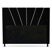 Cabeceira Cama Box Casal Queen Size Dallas 160cm Suede Preto - Desk Design