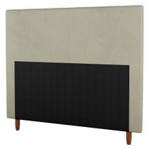 Cabeceira Cama Box Casal Queen Size Dallas 160cm Veludo Bege - Desk Design