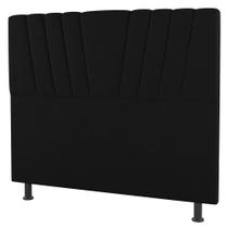 Cabeceira Cama Box Casal Queen Size Dublin 160cm Suede Preto - Desk Design