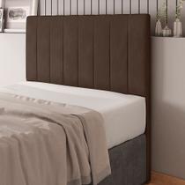 Cabeceira Cama Box Casal Queen Size Ivana 160cm Veludo Marrom - Abmaza