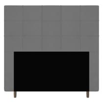 Cabeceira Cama Box Casal Queen Size Leiria 160cm Suede Cinza - Desk Design
