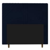 Cabeceira Cama Box Casal Queen Size Lisboa 160cm Veludo Azul Marinho - Desk Design