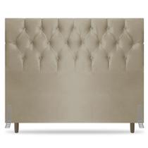 Cabeceira Cama Box Casal Queen Size Madrid 160cm Suede Bege - Desk Design