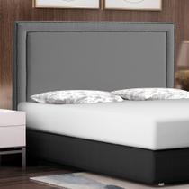 Cabeceira Cama Box Casal Queen Size Maísa 160cm Com Frame Linho Cinza - Abmaza