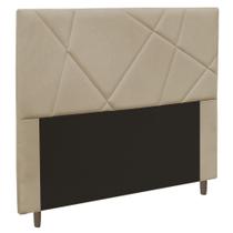 Cabeceira Cama Box Casal Queen Size Mali 160cm Suede Bege - Desk Design