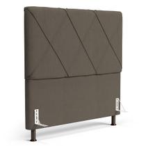 Cabeceira Cama Box Casal Queen Size Mel 160cm com Frame Linho Marrom - Desk Design Cabeceira Cama Box Casal Queen Size Mel 160cm com Frame Linho Marrom - Desk Design