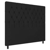 Cabeceira Cama Box Casal Queen Size Potenza 160cm Suede Preto - Desk Design