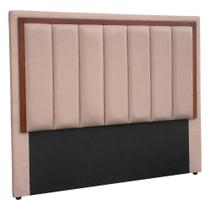 Cabeceira Cama Box Casal Queen Wood 1,60 Linho Cinza