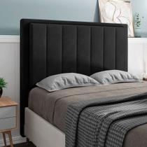 Cabeceira Cama Box Casal Veneza 160cm Veludo Preto