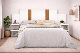 Cabeceira Cama Box Casal Versare Vita com Mesa de Cabeceira toda em MDF