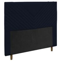 Cabeceira Cama Box Casal Viena 140cm Veludo Azul Marinho - Desk Design