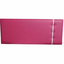 Cabeceira Cama Box Dallas Rosa Faixa Branca Queen 160x60 Rbl