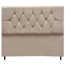 Cabeceira Cama Box Estofada Casal 140 cm Geovana Suede Bege Cabeceira Cama Box Estofada Casal 140 cm Geovana Suede Bege