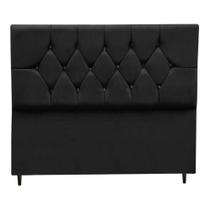 Cabeceira Cama Box Estofada Casal 140 Cm Geovana Suede Preto