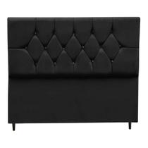 Cabeceira Cama Box Estofada Casal 140 cm Geovana Suede Preto