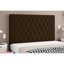 Cabeceira Cama Box Estofada Casal Casal Camponesa Plus Veludo Cacau - Simbal Cabeceira Cama Box Estofada Casal Casal Camponesa Plus Veludo Cacau - Simbal