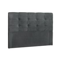 Cabeceira Cama Box Estofada Casal Casal Clean Plus Suede Cinza - Simbal