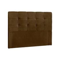 Cabeceira Cama Box Estofada Casal Casal Clean Plus Suede Marrom Chocolate - Simbal