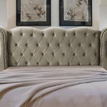 Cabeceira Cama Box Estofada Madeira Luxo Queen Size Safira