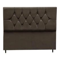 Cabeceira Cama Box Estofada Queen 160 cm Geovana Suede Marrom