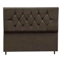 Cabeceira Cama Box Estofada Queen 195cm Geovana Suede Marrom