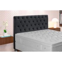 Cabeceira Cama Box Estofada Queen Queen Embaixatriz Plus Suede Cinza - Simbal Cabeceira Cama Box Estofada Queen Queen Embaixatriz Plus Suede Cinza - Simbal