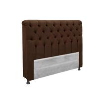 Cabeceira Cama Box Estofada Queen Queen Imperatriz Suede Marrom Chocolate - Simbal