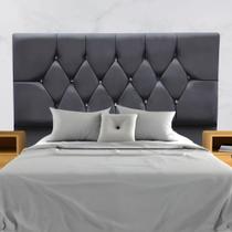 Cabeceira Cama Box Estofada Solteirão 100 Cm Suede Melissa Cor:cinza Escuro