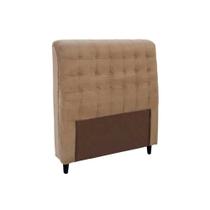 Cabeceira Cama Box Estofada Solteiro Solteiro Dama Plus Suede Bege - Simbal