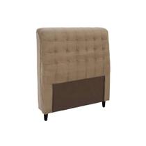 Cabeceira Cama Box Estofada Solteiro Solteiro Dama Plus Suede Bege - Simbal