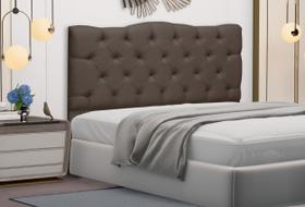 Cabeceira cama box king 1.95 dunas - suede marrom