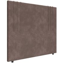 Cabeceira Cama Box King 193cm Estofada Rama Veludo Marrom Z04 - Mpozenato