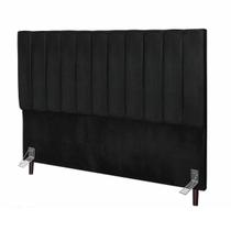 Cabeceira Cama Box King 195 cm Carla Suede Preto E Frame Cabeceira Cama Box King 195 cm Carla Suede Preto E Frame