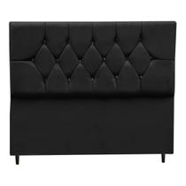 Cabeceira Cama Box King 195 cm Geovana Suede Preto