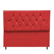Cabeceira Cama Box King 195 cm Geovana Suede Vermelho
