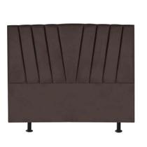 Cabeceira Cama box King 195 Cm Saori Suede Marrom - Móveis Mafer