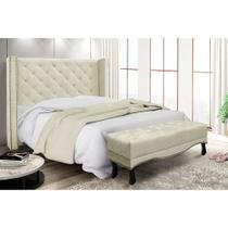 Cabeceira Cama Box King 195cm e Recamier Vicenza Veludo S04 - D'Rossi