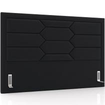 Cabeceira Cama Box King 195cm Estofada Nora P05 Veludo Preto - Lyam Decor Cabeceira Cama Box King 195cm Estofada Nora P05 Veludo Preto - Lyam Decor