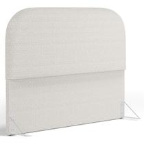 Cabeceira Cama Box King 195cm Orgânica Lanna W01 Bouclê Cru - Lyam Decor Cabeceira Cama Box King 195cm Orgânica Lanna W01 Bouclê Cru - Lyam Decor