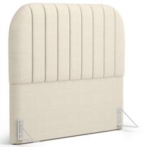 Cabeceira Cama Box King Estofada Orgânica 195cm Alice W01 Facto Pérola Metalizado - Lyam Decor Cabeceira Cama Box King Estofada Orgânica 195cm Alice W01 Facto Pérola Metalizado - Lyam Decor