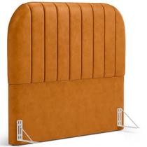 Cabeceira Cama Box King Estofada Orgânica 195cm Alice W01 material sintético Whisky - Lyam Decor