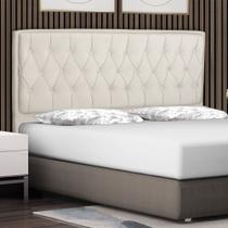Cabeceira Cama Box King Jadi 195 Cm Suede Bege Claro