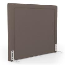 Cabeceira Cama Box King Size Alba 195cm com Frame Linho Marrom - Desk Design Cabeceira Cama Box King Size Alba 195cm com Frame Linho Marrom - Desk Design